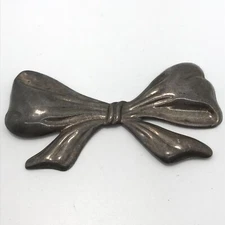 Vintage  Mexico TS-01  925 Sterling Silver   Large Bow   Scarf Tie / Barrette