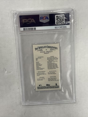 2019 TOPPS ALLEN & GINTER MINI #10 MIKE TROUT ALLEN & GINTER BACK PSA GEM 10 - Picture 2 of 2