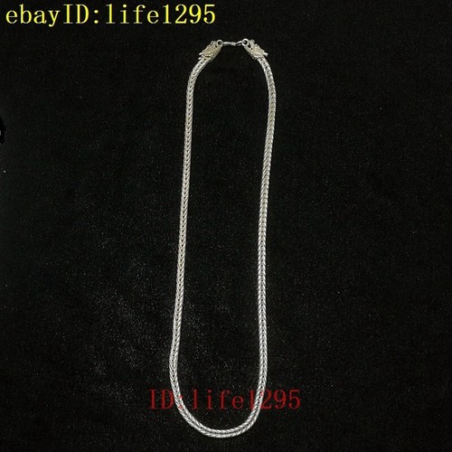 Collana Drago Catenaria Fatto a Mano Argento Tibet Cinese L 20 pollici Regalo a Mano - Foto 2 di 9