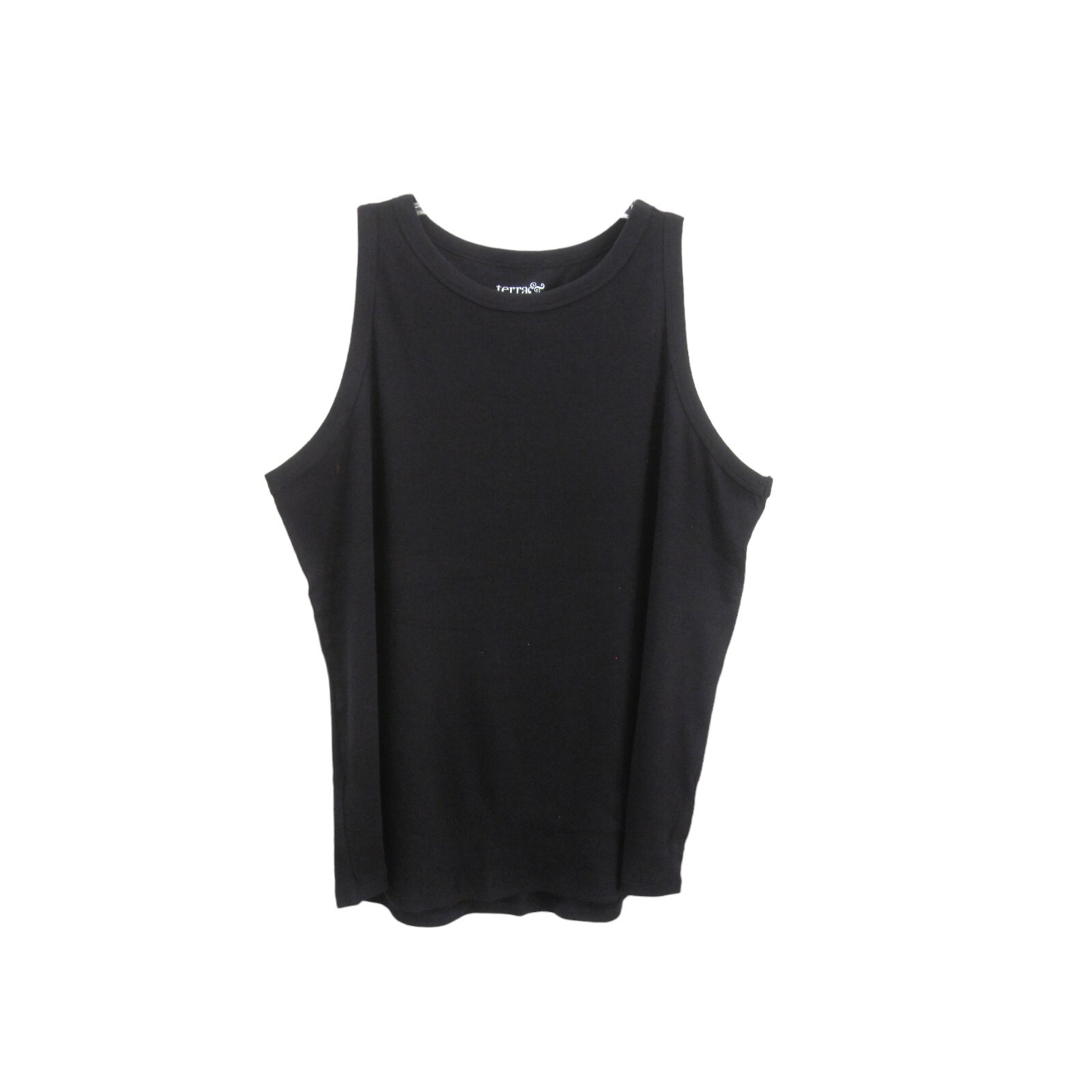 NWT TERRA & SKY Black Soot High Neck Ribbed Tank Top Sz 3X (24/26)   z1