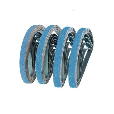 4 each 20 PACK 1/2" x 18" A/O Sanding Belts .5" Inch 60 80 220 320 400 Grit 4 each 20 PACK 1/2" x 18" A/O Sanding Belts .5" Inch 60 80 220 320 400 Grit