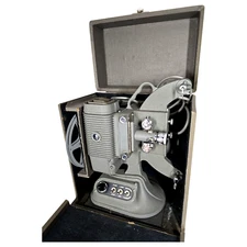 DeJUR Model 750 8mm Home Movie Projector Original Case Power Cord Reel Works