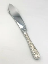 Repousse by Kirk  Sterling Silver Cake or Dessert Knife 10 3/8"