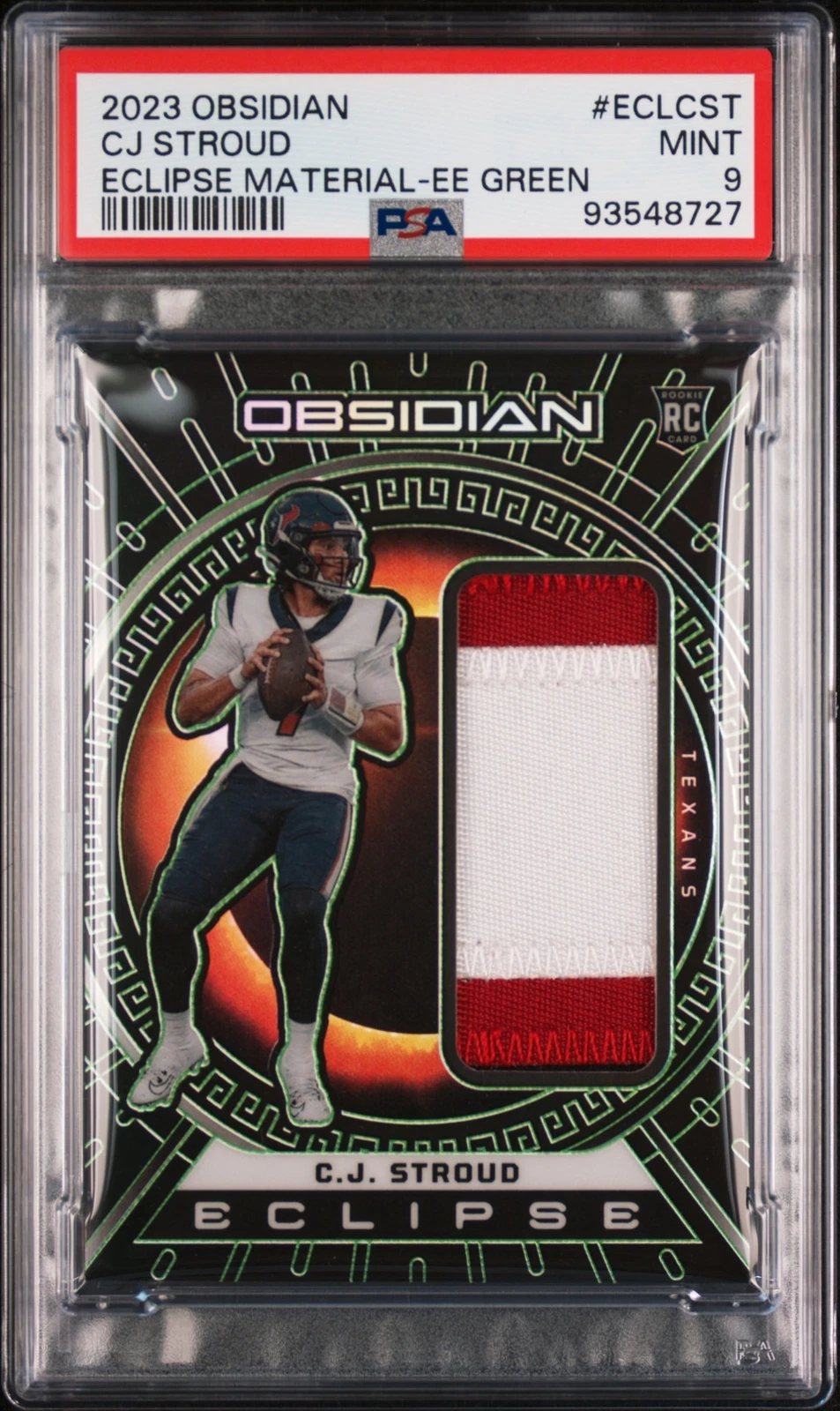 CJ Stroud Panini Obsidian Eclipse Materials #ECLCST Electric Etch Green