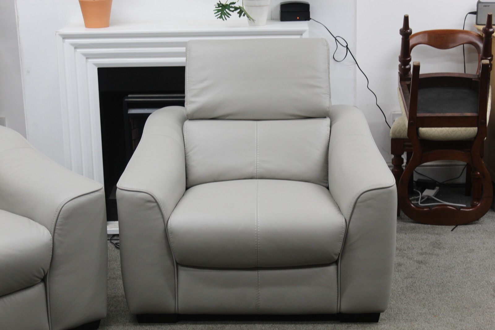 FURNITURE VILLAGE ELIXIR STATIC 2 SEATER SOFA & 2x CHAIRS, FEATHER GREY