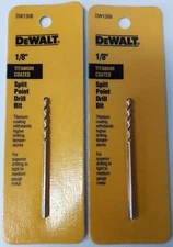 DeWalt DW1308 1/8" Titanium Coated Speed Tip Split Point Drill Bit 2PKS