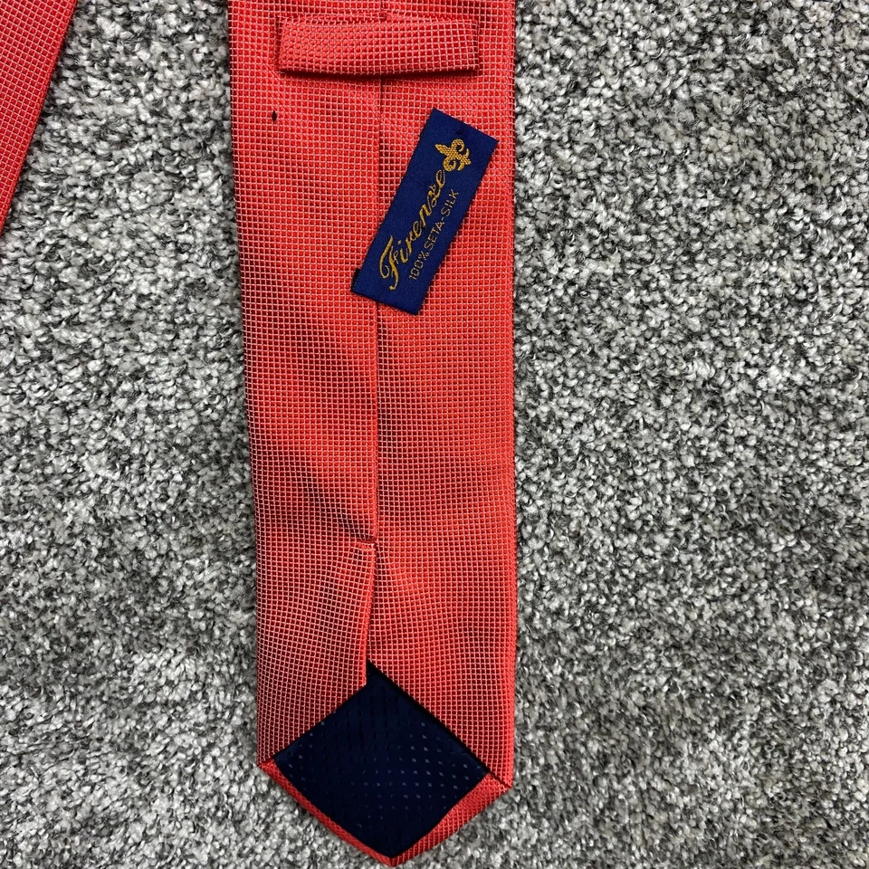 FIRENZE Corbata Seda Geométrica Roja Seda Oficina Traje de Negocios Oficina Clásico Foto 3 de 4