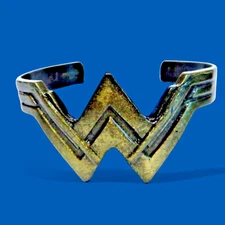 WONDER WOMAN rough bronze cuff adjustable C-bangle bracelet cosplay costume Y6