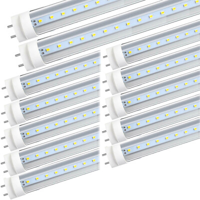 12-Pack T8 3FT LED Tube Light Bulbs 16W Bi-Pin G13 2000LM Dual End Powered 6500K