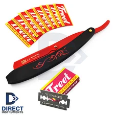 Luxury Men's Cut Throat Razor Beard Head Hair Shaving Folding Knife + 10 Blades