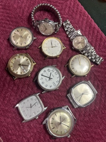 Vtg Lot of 10 TIMEX Watches For Parts Repair