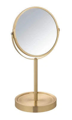 WENKO Kosmetik Standspiegel Alata 3-Fach Vergrößerung Gold Freistehend Dekorativ - Bild 1 von 3