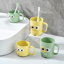 4 Pcs Cute Cartoon Bathroom Tumbler Cups, Unbreakable Reusable Toothbrush