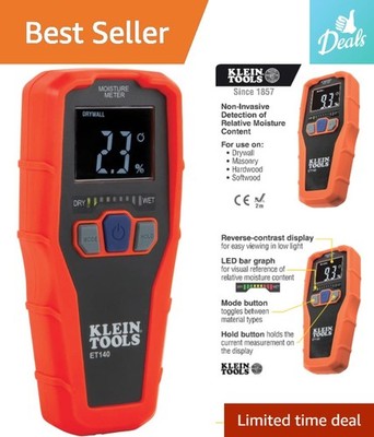 Non-Invasive Klein Tools Moisture Meter with LED Display - For Home Inspection