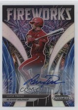 2021 Panini Prizm Draft Picks Fireworks Silver Luca Tresh #F-LT Auto 18t1