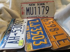 LOT OF 4 NEW YORK STATE LICENSE PLATES LIBERTY,NIAGARA FALLS,BLUE,ORANGE 73-07