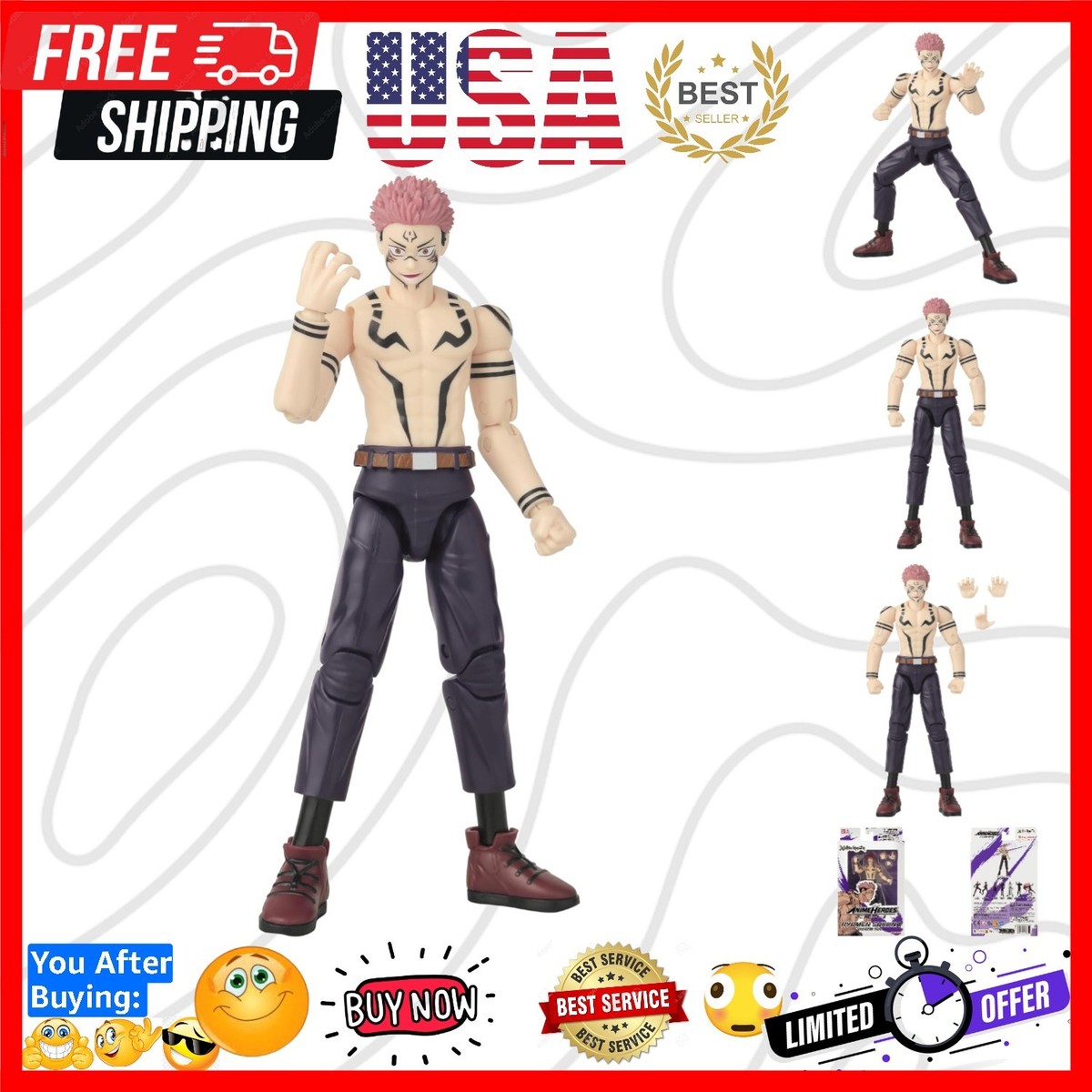 Jujutsu Kaisen RYOUMEN SUKUNA フィギュア 31cm Jujutsu Kaisen - Ryomen Sukuna [Uniform Ver.] Action Figure | eBay
