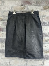 Vintage 80s-90s Express black leather pencil skirt Size 11