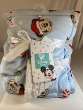 Disney Mickey Mouse Christmas Baby Blanket 30 X 40 Inches Brand New.