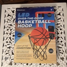 Indoor Basketball Hoop Pro Over The Door with LED Light Fun Inside Dorm Playroom