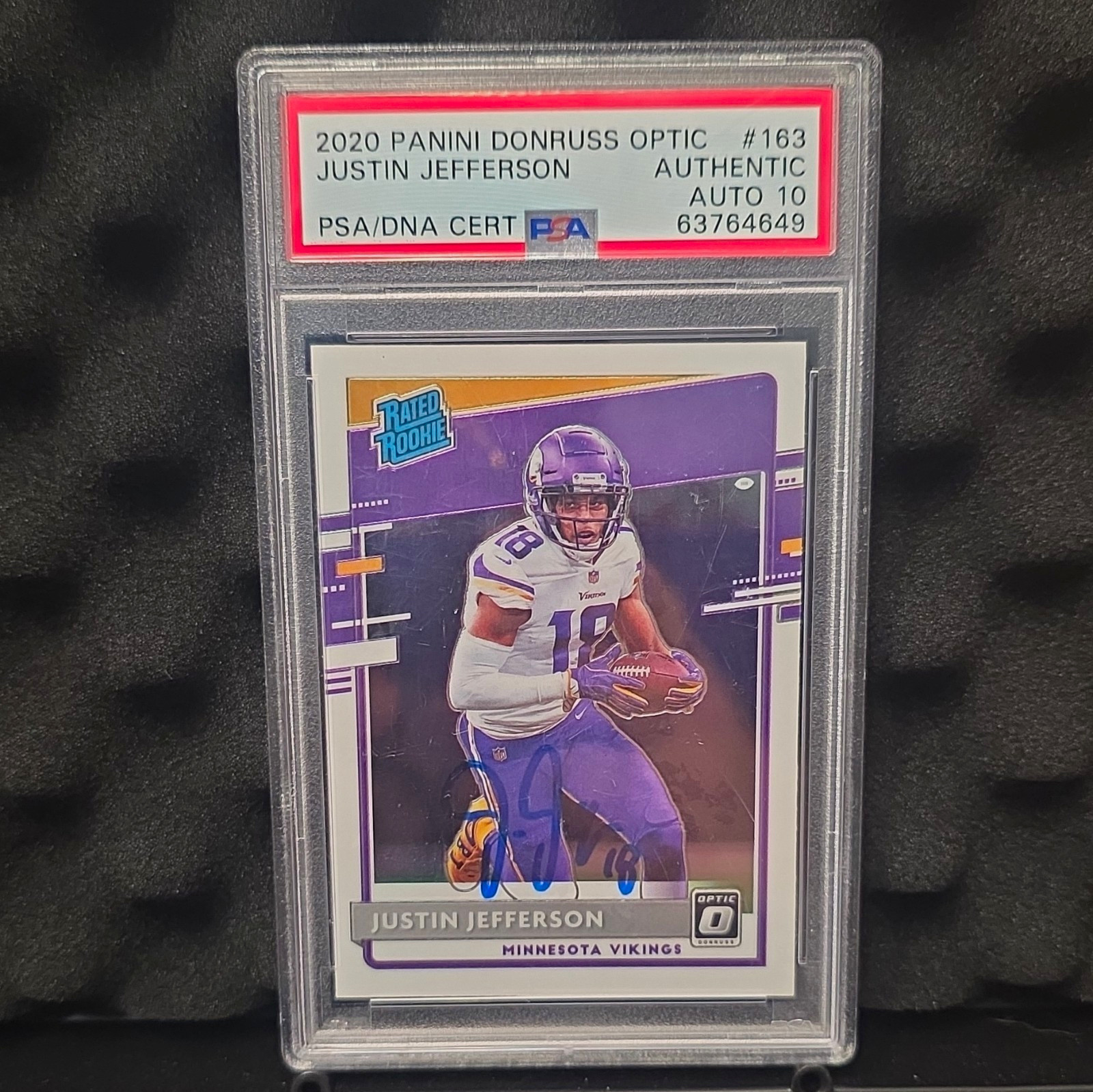 Panini Donruss Optic 2020 Justin Jefferson Rated Rookie Auto PSA/DNA 10 #163