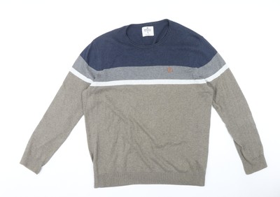 Springfield Pullover Pulli Herren Blau Beige XL