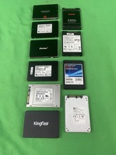 Assorted Lot of 10: 256gb SATA SSD 2.5" SAMSUNG KINGFAST SANDISK