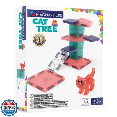 Magna-Tiles Cat Tree 13-Piece Magnetic Construction Set, The Orig