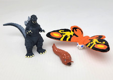 Godzilla VS Mothra Mini Figure Set Bandai HG Gashapon Vintage Larva
