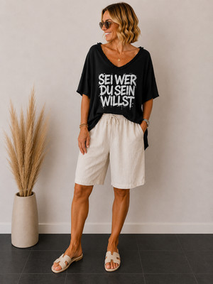 Statement Shirt - Sei wer du sein willst 40 42 44 46 48 50 Made in Italy NEU