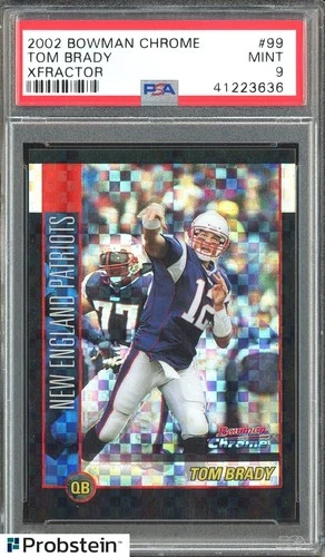 2002 Bowman Chrome XFractor #99 Tom Brady New England Patriots /250 PSA 9 MINT