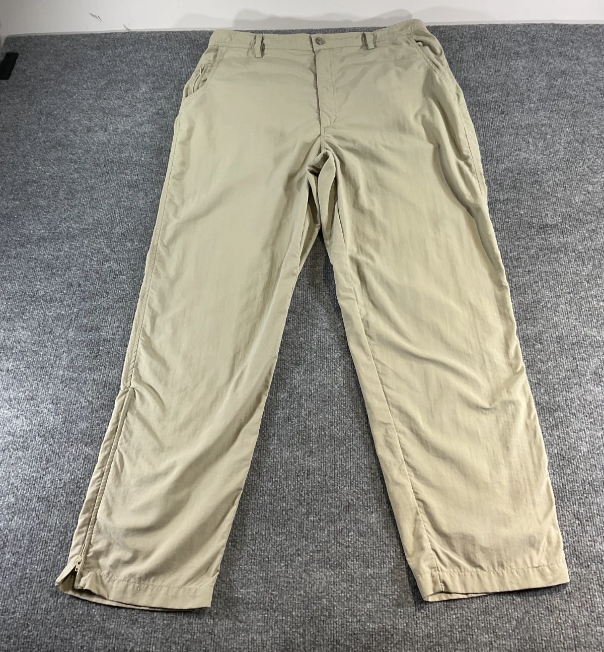 REI Co Op Hiking Pants Men’s 38x30 Beige Outdoor Trail Lightweight Nylon Travel