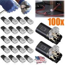 10/100x Double-Wire Plug-in Connector with Locking Buckle, Quick-Clip Fasteners