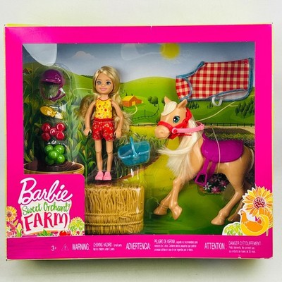 Barbie Sweet Orchard Farm Chelsea Doll and Pony Playset GFF50 Mattel 2018 New