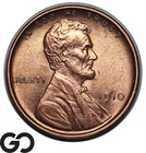 1910 Lincoln Cent Wheat Penny, Bright Red, Solid Gem BU++