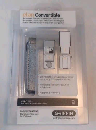 NEW Griffin elan Convertible flip top case Silver iPod nano 3rd Generation video - Picture 3 of 4
