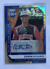 2021 Panini Elite Extra Edition Baseball Edwin Rosario Auto DPL #/20 Blue