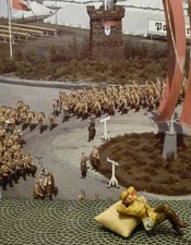 Prewar-Political Camp Figure-Relax on Back-w/Sand Bag-Elastolin Lineol Hausser