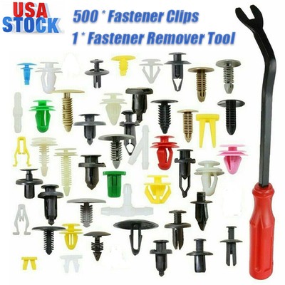 500pcs Car Body Rivet Push Pin Plastic Fastener Assortment - Bumper, Fender, Trim Retainer Clips