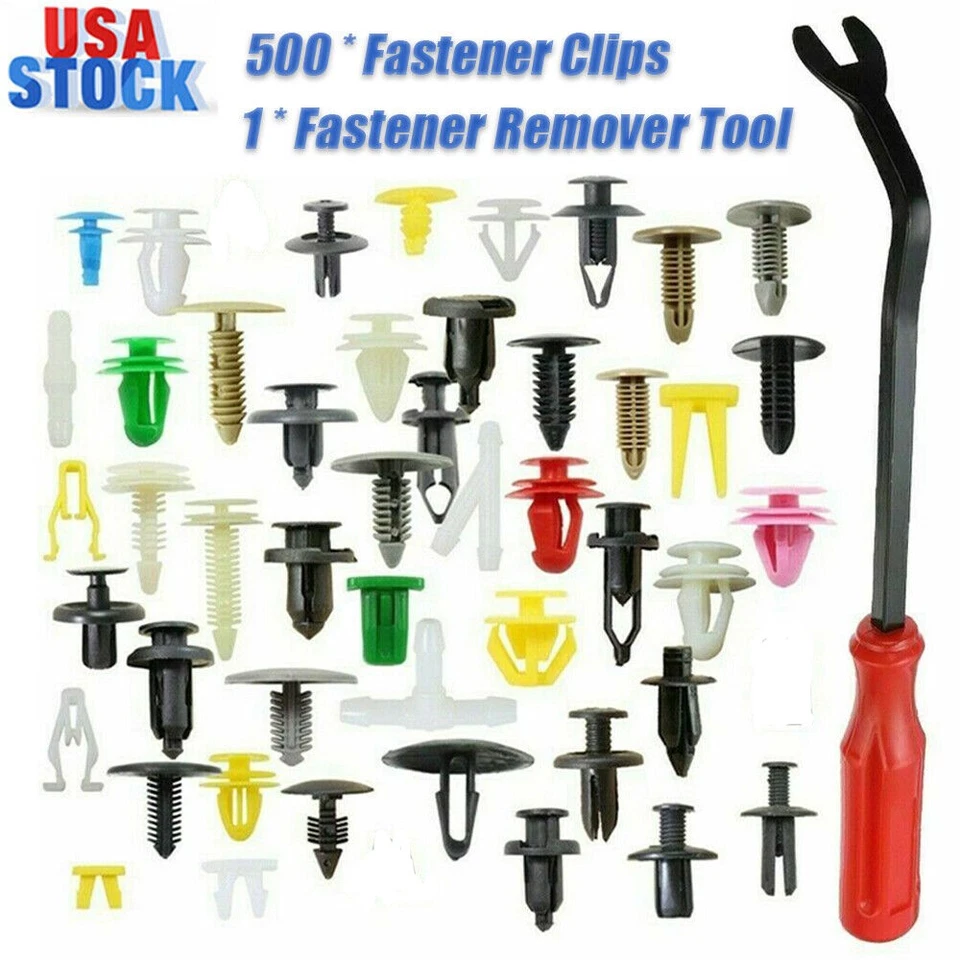 500Pcs Car Retainer Auto Fasteners Push Trim Plastic Clips Pin Rivet Bumper Kit - Изображение 2 из 4