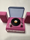 Nice Vintage Barbie Doll Pink Record Player-Speakers In Working Condition WindUp