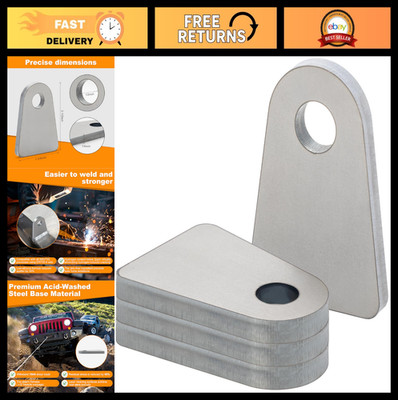 Weld-On Tabs 1/2'' Hole Steel Shock Mounts, 1/4'' Thick, 4 Pack - Heavy Duty Tabs