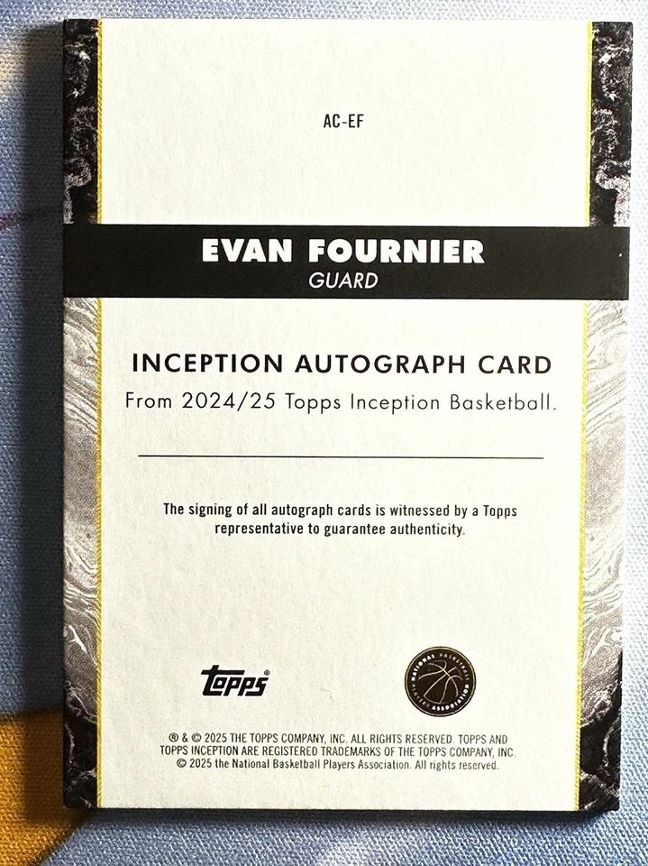 2024-25 Topps Inception EVAN FOURNIER #AC-EF 亲笔签名全息金 38/50 — 第 3/3 张图片