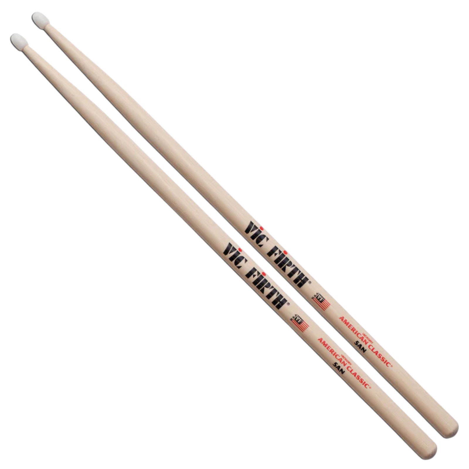 Барабанные палочки Vic Firth American Classic Hickory 5A с нейлоновым наконечником в форме капли 3490₽