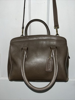 Vintage Coach Sutton Leather Satchel 4410 Made in Italy Desert taupe grey