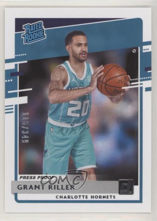 2020 Donruss Rated Rookies Press Proof Silver 116/349 Grant Riller Rookie RC 6o3