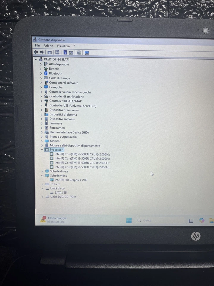 Notebook Hp 250 G5 15,6p (Intel Core I3 4gb Ram Ssd 240gb) Winows 11 Home 25h2 - Immagine 4 di 4