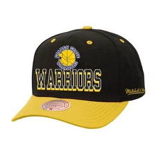 Men's Mitchell & Ness Black/Gold Golden State Warriors Backside Script Two-Tone