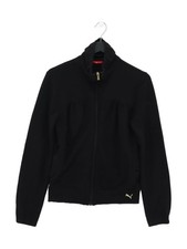 Puma Women's Hoodie UK 14 Black Cotton with Elastane, Polyester Full Zip