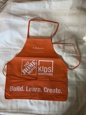 Home Depot Kids Workshop Apron-Build, Learn, Create, Child's Orange HD Set of 2